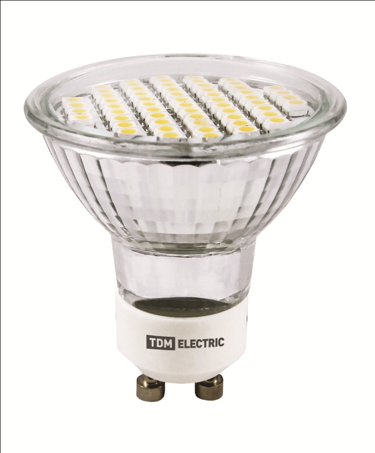Лампа светодиодная PAR16-3 Вт-220 В -3000 К–GU 10 SMD TDM