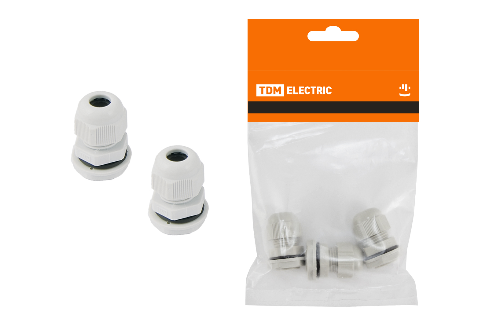 Сальник PG 9 диаметр проводника 4-8 мм IP54 в инд. упак. по 3 шт. TDM