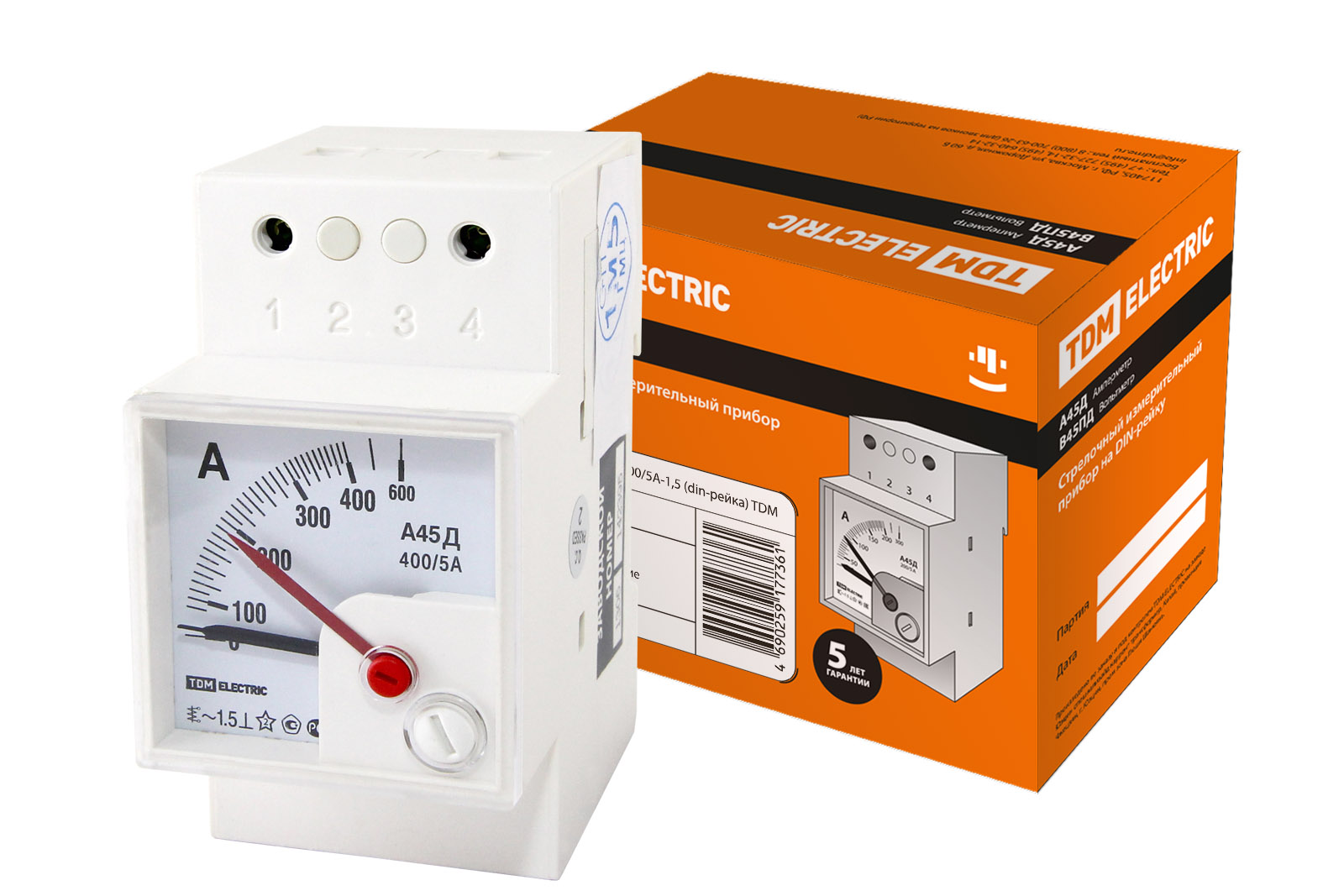 Амперметр А45Д 400/5А-1,5 (din-рейка) TDM