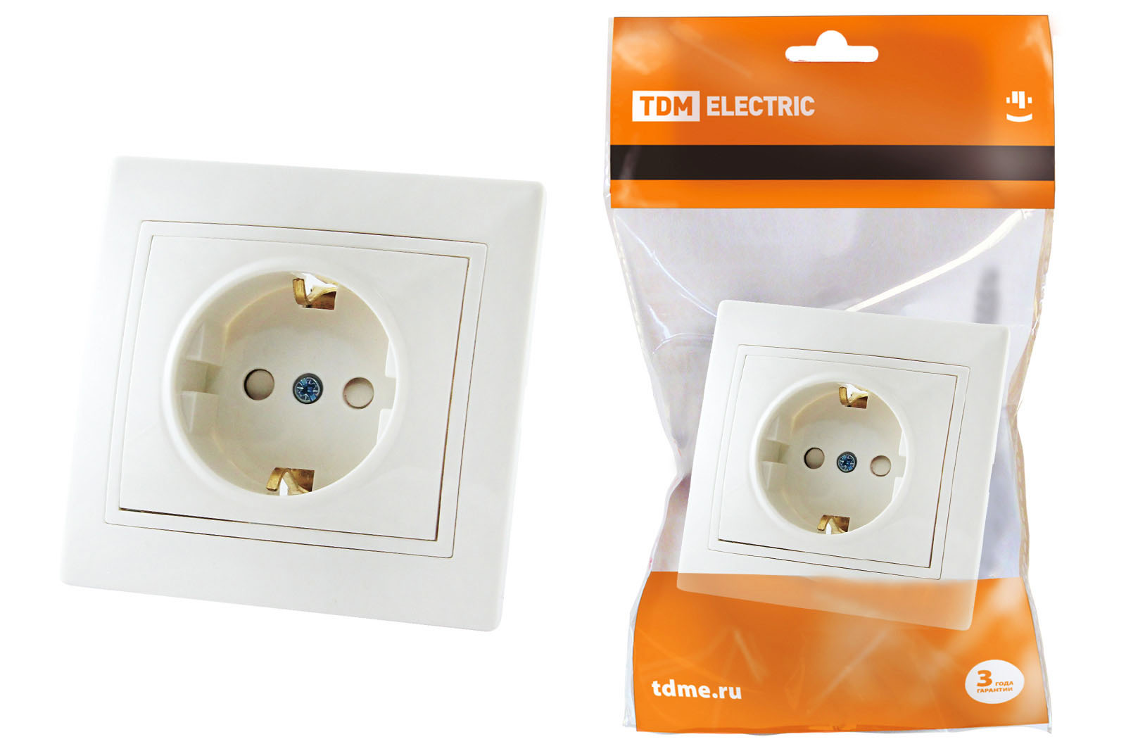 Розетка 2П+З с защ. шт. 16А 250В белая