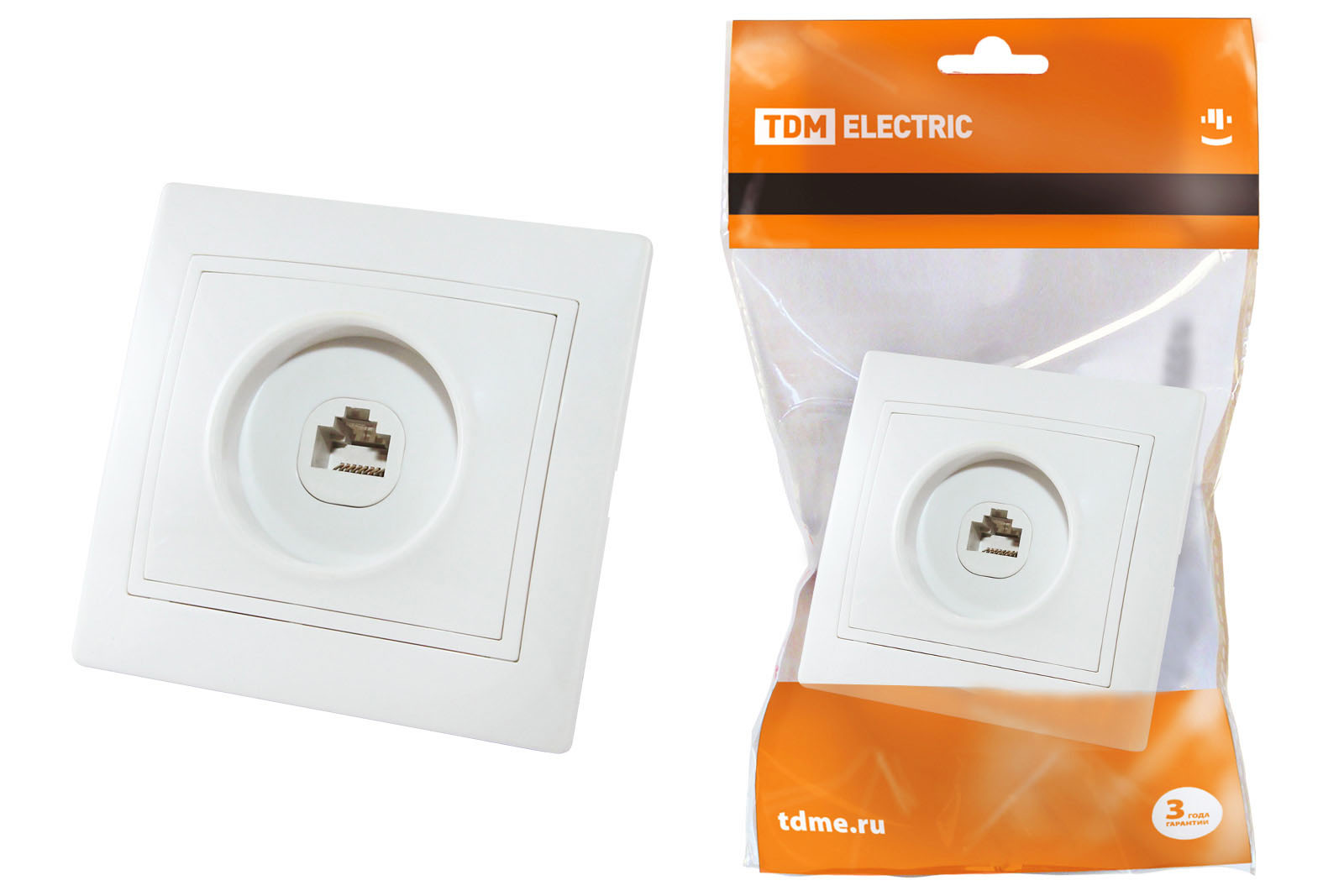 Розетка компьютерная RJ45 белая