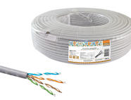 Кабель витая пара народный U/UTP Cat 5e 4х2х24AWG CCA (100м) PVC, серый
