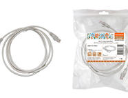 Патч-корд народный U/UTP Cat 5e 4PR 24AWG PVC, литой 1 м, серый