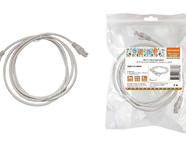 Патч-корд народный U/UTP Cat 5e 4PR 24AWG PVC, литой 2 м, серый