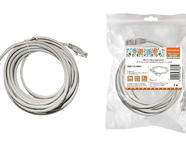 Патч-корд народный U/UTP Cat 5e 4PR 24AWG PVC, литой 3 м, серый