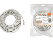Патч-корд народный U/UTP Cat 5e 4PR 24AWG PVC, литой 15 м, серый
