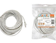 Патч-корд народный U/UTP Cat 5e 4PR 24AWG PVC, литой 20 м, серый