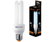 Лампа энергосберегающая КЛЛ-3U-20 Вт-4000 К–Е27 (41х156 мм) TDM