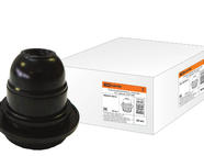 Патрон карболитовый с кольцом, Е27, черный, Б/Н TDM