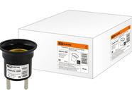 Переходник вилка-Е27 карболитовый, черный TDM