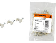 Скоба 12мм плоская пластиковая (50шт) TDM