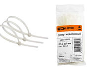 Хомут 2,5х200мм нейлон (белый) (100шт) TDM