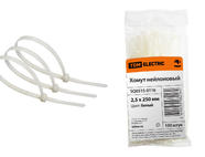 Хомут 2,5х250мм нейлон (белый) (100шт) TDM