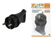 Вилка с ушком каучук 2Р+РЕ 16А 250В IP44 серии 