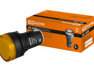 Лампа AD-22DS(LED)матрица d22мм желтый 230В TDM