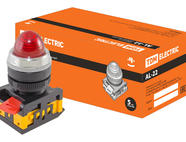 Лампа AL-22 сигнальная d22мм красный неон/230В цилиндр TDM