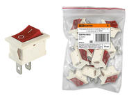 Клавишный переключатель YL-211-04 белый корпус красная клавиша 2 положения 1з TDM