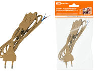 Шнур с выключателем и плоской вилкой ШУ01В ШВВП 2х0,75мм2 2м. бронза TDM