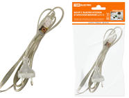 Шнур с выключателем и плоской вилкой ШУ01В ШВВП 2х0,75мм2 2м. прозрачный TDM