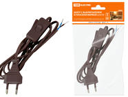 Шнур с выключателем и плоской вилкой ШУ01В ШВВП 2х0,75мм2 2м. коричневый 