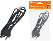 Шнур с плоской вилкой ШУ02 ШВВП 2х0,75мм2 1,7 м. черный TDM