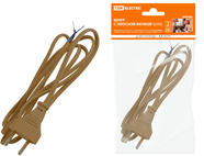 Шнур с плоской вилкой ШУ02 ШВВП 2х0,75мм2 1,7 м. бронза TDM