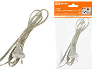 Шнур с плоской вилкой ШУ02 ШВВП 2х0,75мм2 1,7 м. прозрачный TDM