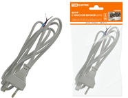 Шнур с плоской вилкой ШУ02 ШВВП 2х0,75мм2 1,7 м. серебр. металлик TDM