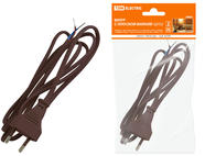 Шнур с плоской вилкой ШУ02 ШВВП 2х0,75мм2 1,7 м. коричневый 