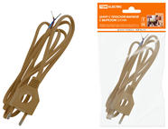 Шнур с плоской вилкой с вырезом ШУ04 ШВВП 2х0,75мм2 1,7 м. бронза TDM