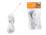 Шнур с ножным выключателем и плоской вилкой ШУН01В ШВВП 2х0,75мм2 3,5м. белый TDM