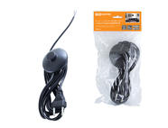 Шнур с ножным выключателем и плоской вилкой ШУН01В ШВВП 2х0,75мм2 3,5м. черный TDM