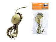Шнур с ножным выключателем и плоской вилкой ШУН01В ШВВП 2х0,75мм2 3,5м. бронза TDM