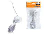 Шнур с ножным выключателем и плоской вилкой ШУН01В ШВВП 2х0,75мм2 3,5м. прозрачный TDM