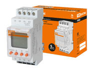 Реле времени РВМЦ-1с/100час-2х8А-24/230В-DIN (мнф.цифр., 24реж., 1с-100час, 24-230В АС/DC) TDM