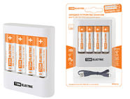 Зарядное устройство 3044Н (300 mA 4 слота АА/ААА 2 кан.+4xAA2500 USB) TDM