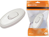 Выключатель на шнур 6А 250В белый TDM