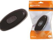 Выключатель на шнур 6А 250В черный TDM