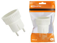 Адаптер (розетка б/з - SHUKO) 6А 250В белый TDM