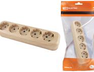 Колодка розеточная 5 гнезд 2П+3 16А 250В 