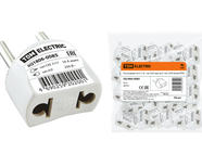 Переходник (тип С1-В - тип A/F) круглый 16A 250В белый TDM