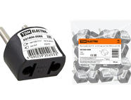 Переходник (тип С1-В - тип A/F) круглый 16A 250В черный TDM