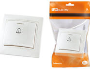 Кнопка звонковая с подсветкой 6А белая 