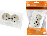 Розетка двойная 2П+З 16А 250В белая 