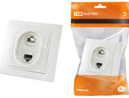 Розетка телефонная RJ11 + компьютерная RJ45 белая 
