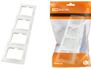 Рамка 4-х постовая вертикальная белая 