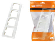 Рамка 4-х постовая горизонтальная белая 