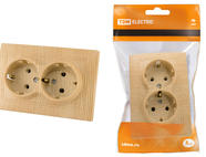 Розетка двойная 2П+З 16А 250В 