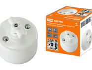 Выключатель фарфоровый поворотный с ручкой (бантик) 10А белый «Болонь» TDM