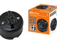 Выключатель фарфоровый поворотный с ручкой (бантик) 10А черный «Болонь» TDM